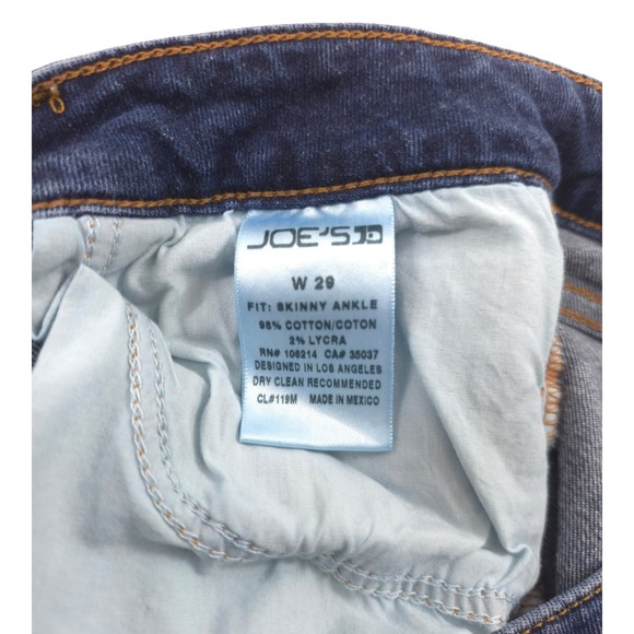 Joe's Jeans Women Skinny Ankle Jeans Size 29 Blue Dark Wash Distressed CL#119M - Picture 6 of 10